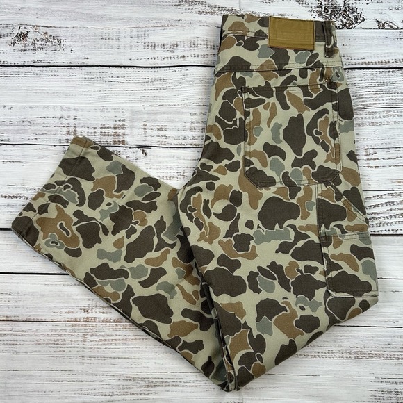 Wallace & Barnes Duck Camo Military Pants Sz 34x31 Button Fly Men's Carpenter